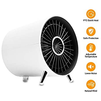 PTC 3S Fast Heating Space Heater Lovne Mini Desk Heater 1000W Personal Ceramic Heater With Adjustable Thermostat for Office Table Indoors Black
